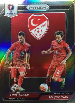 2016 Panini Prizm UEFA Euro - Country Combinations Duals Black Prizms #51 Arda Turan / Selcuk Inan Front