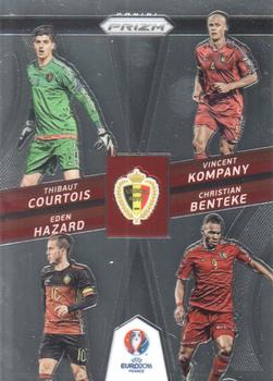 2016 Panini Prizm UEFA Euro - Country Combinations Quads #3 Christian Benteke / Vincent Kompany / Eden Hazard / Thibaut Courtois Front