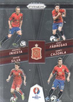 2016 Panini Prizm UEFA Euro - Country Combinations Quads #4 Andres Iniesta / Cesc Fabregas / Santi Cazorla / David Silva Front