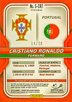 2016 Panini Prizm UEFA Euro - Signatures Orange Prizms #S-CR7 Cristiano Ronaldo Back