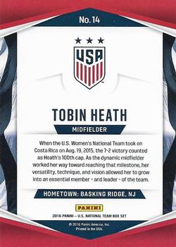 2016 Panini U.S. National Team #14 Tobin Heath Back