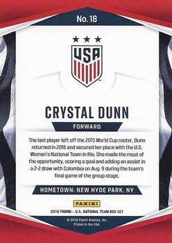 2016 Panini U.S. National Team #18 Crystal Dunn Back