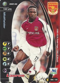 2001 Wizards Football Champions Premier League 2001-2002 Update #4 Lauren Front