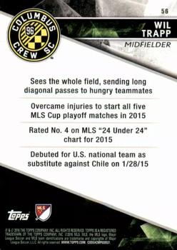2016 Topps Apex MLS - Green #56 Wil Trapp Back