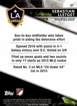 2016 Topps Apex MLS - Green #67 Sebastian Lletget Back