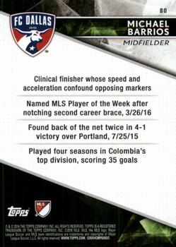 2016 Topps Apex MLS - Green #80 Michael Barrios Back