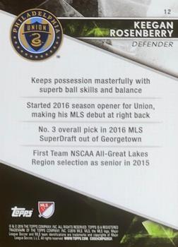 2016 Topps Apex MLS - Autographs Green #12 Keegan Rosenberry Back