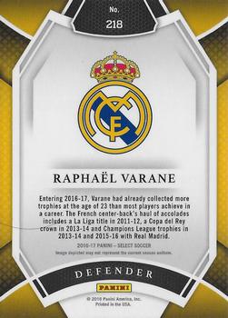 2016-17 Panini Select #218 Raphael Varane Back