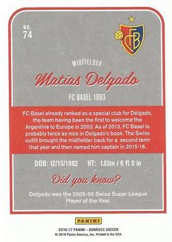 2016-17 Donruss - Holographic #74 Matias Delgado Back