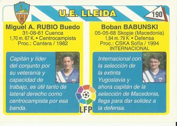 1995 Mundicromo Sport Futbol Total #190 Babunski / Rubio Back