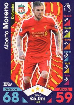 2016-17 Topps Match Attax Premier League #149 Alberto Moreno Front