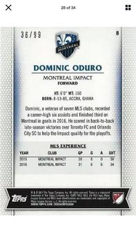 2017 Topps MLS - Blue #8 Dominic Oduro Back