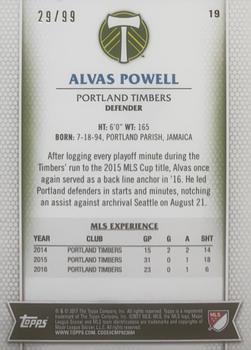 2017 Topps MLS - Blue #19 Alvas Powell Back