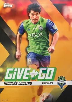 2017 Topps MLS - Give and Go Red #GG-LM Jordan Morris / Nicolás Lodeiro Front