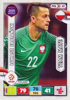 2017 Panini Adrenalyn XL Road to 2018 World Cup #POL01 Lukasz Fabianski Front