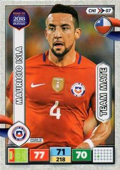 2017 Panini Adrenalyn XL Road to 2018 World Cup #CHI07 Mauricio Isla Front