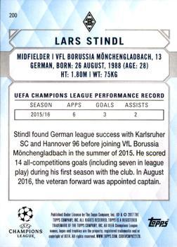 2017 Topps UEFA Champions League Showcase - Black #200 Lars Stindl Back