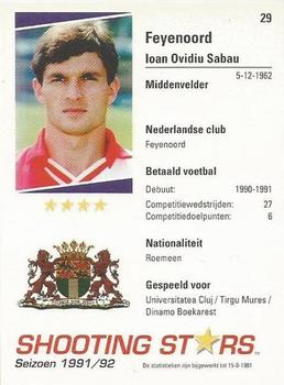 1991-92 Shooting Stars Dutch League #29 Ioan Ovidiu Sabau Back