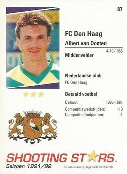 1991-92 Shooting Stars Dutch League #87 Albert van Oosten Back