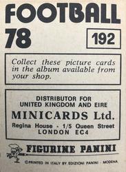 1977-78 Panini Football 78 (UK) #192 Badge Back