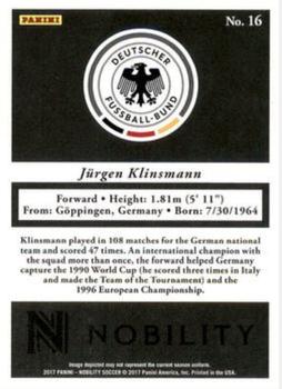 2017 Panini Nobility - Platinum #16 Jurgen Klinsmann Back