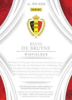 2017-18 Panini Immaculate Collection - Remarkable Memorabilia Blue #RM-KDB Kevin De Bruyne Back