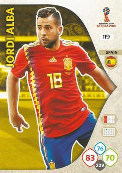 2018 Panini Adrenalyn XL FIFA World Cup 2018 Russia  #119 Jordi Alba Front