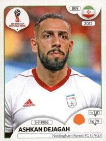 2018 Panini FIFA World Cup: Russia 2018 Stickers (Black/Gray Backs, Made in Italy) #186 Ashkan Dejagah Front