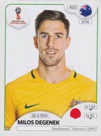 2018 Panini FIFA World Cup: Russia 2018 Stickers (Black/Gray Backs, Made in Italy) #216 Milos Degenek Front