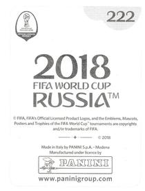 2018 Panini FIFA World Cup: Russia 2018 Stickers (Black/Gray Backs, Made in Italy) #222 Aaron Mooy Back