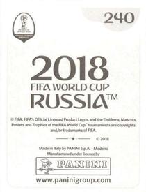 2018 Panini FIFA World Cup: Russia 2018 Stickers (Black/Gray Backs, Made in Italy) #240 Alberto Rodriguez Back
