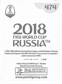 2018 Panini FIFA World Cup: Russia 2018 Stickers (Black/Gray Backs, Made in Italy) #474 Robin Olsen Back