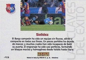 2004-05 Panini Megacracks Barca Campeón / Campió #106 Solidez Back