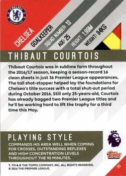 2017-18 Topps Premier Gold - Yellow #30 Thibaut Courtois Back