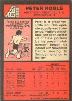 1977-78 Topps Footballer English (Red Backs) #137 Peter Noble Back