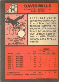 1977-78 Topps Footballer English (Red Backs) #167 David Mills Back