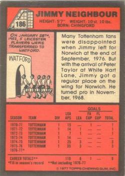 1977-78 Topps Footballer English (Red Backs) #186 Jim Neighbour Back