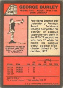 1977-78 Topps Footballer English (Red Backs) #228 George Burley Back