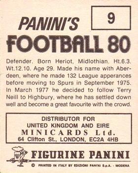 1979-80 Panini Football 80 (UK) #9 Willie Young Back