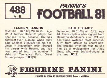 1980-81 Panini Football (UK) #488 Eamonn Bannon / Paul Hegarty Back