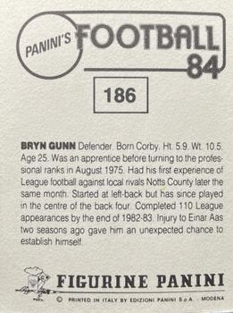 1983-84 Panini Football 84 (UK) #186 Bryn Gunn Back