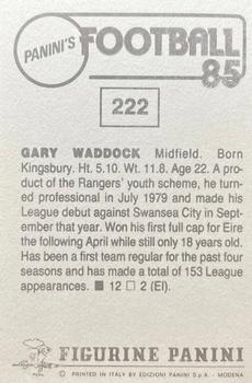 1984-85 Panini Football 85 (UK) #222 Gary Waddock Back