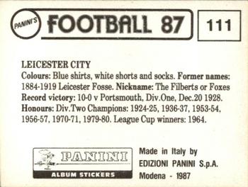 1986-87 Panini Football 87 (UK) #111 Team Photo Back