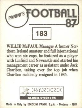 1986-87 Panini Football 87 (UK) #183 Willie McFaul Back