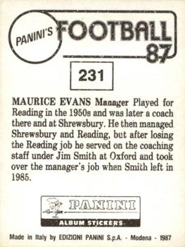1986-87 Panini Football 87 (UK) #231 Maurice Evans Back