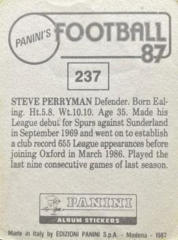 1986-87 Panini Football 87 (UK) #237 Steve Perryman Back