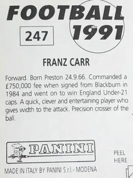 1990-91 Panini Football 91 (UK) #247 Franz Carr Back