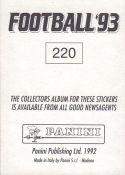 1992-93 Panini Football '93 (England) #220 Roland Nilsson Back