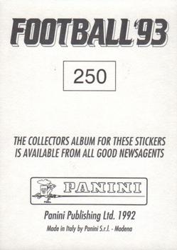 1992-93 Panini Football '93 (England) #250 Vinny Samways Back