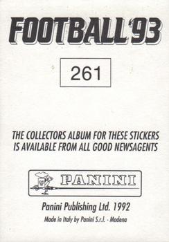 1992-93 Panini Football '93 (England) #261 Dean Holdsworth Back